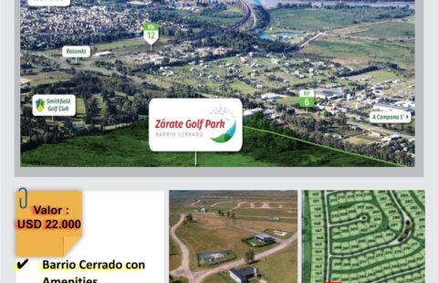 LOTE EN VENTA ZARATE GOLF PARK-BARRIO CERRADO